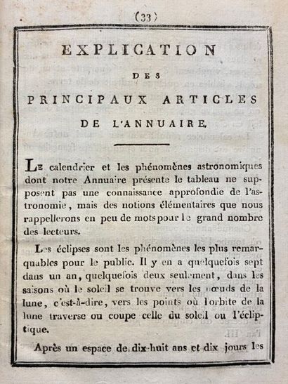 [BONAPARTE - EXPEDITION D'ÉGYPTE]. Annuaire...
