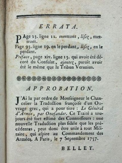 [MILITARIA]ONOSANDER. Le Géneral d'armée....
