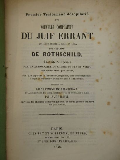 [PAMPHLETS - ROTHSCHILD]. Important dossier...