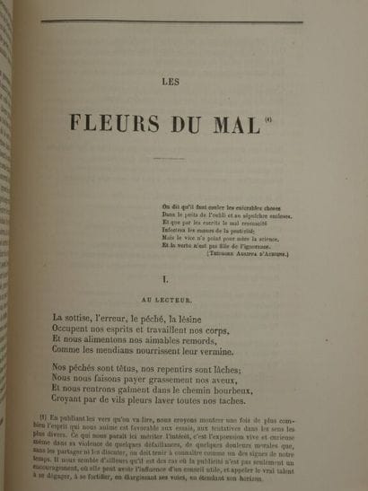 BAUDELAIRE, Charles. Les Fleurs du mal, la...