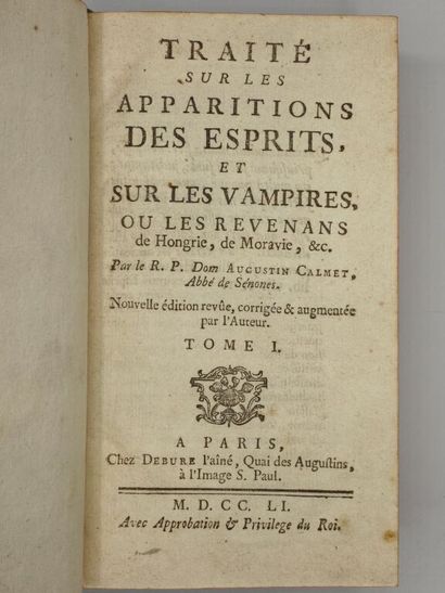 [VAMPIROLOGIE]CALMET, Augustin. Traité sur...
