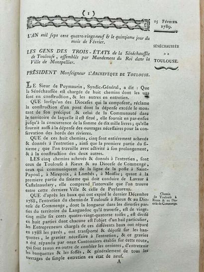 [LANGUEDOC]. Minutes of the Assembly of the...