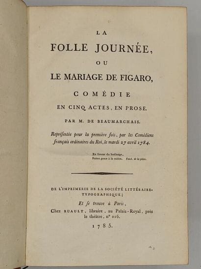 BEAUMARCHAIS, Pierre-Augustin Caron de. La...