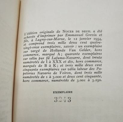 HÉRIAT, Philippe. *Les Noces de deuil*. A...