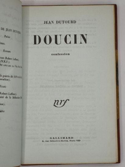 DUTOURD, Jean. Doucin. Confession.

Bel exemplaire...