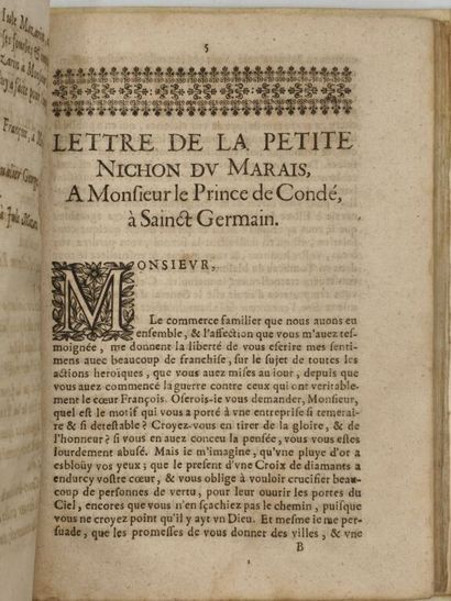 [FRONDE]. Recueil factice de 5 mazarinades.

Important...