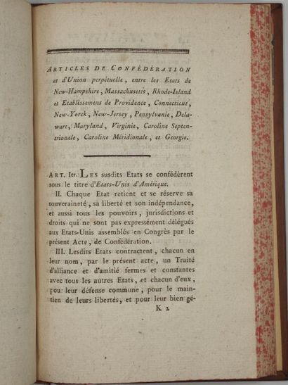 [ETATS-UNIS - FRANKLIN, Benjamin et LA ROCHEFOUCAULD,...