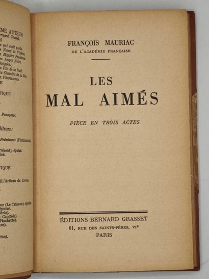 MAURIAC, François. Les Mal Aimés. Pièce en...
