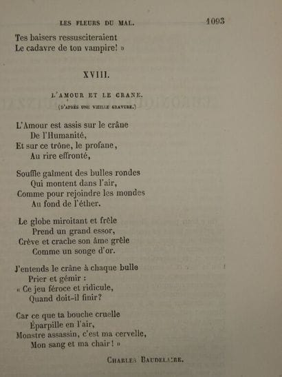 BAUDELAIRE, Charles. Les Fleurs du mal, la...