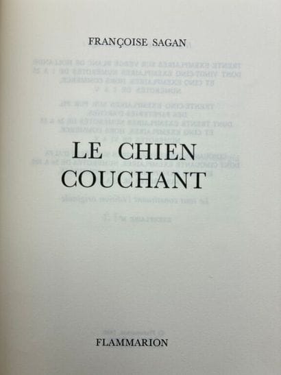SAGAN, Françoise. Le Chien couchant.

Édition...