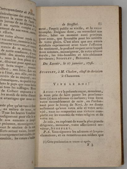 [VENDÉE]. Correspondance secrète de Charette,...