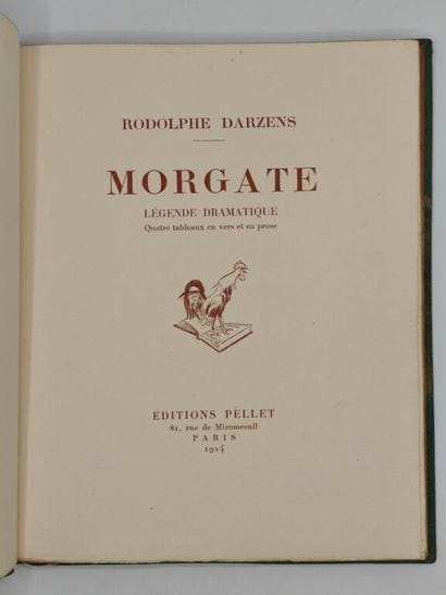 DARZENS, Rodolphe. Morgate. Légende dramatique....