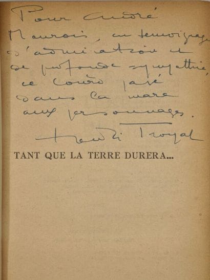 TROYAT, Henri. Tant que la Terre durera.

Edition...