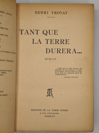 TROYAT, Henri. Tant que la Terre durera.

Edition...