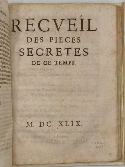 [FRONDE]. Recueil factice de 5 mazarinades.

Important...