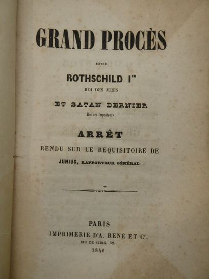 [PAMPHLETS - ROTHSCHILD]. Important dossier...
