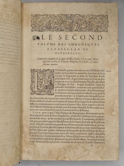 MONSTRELET, Enguerrand de. Chroniques d'Enguerran...