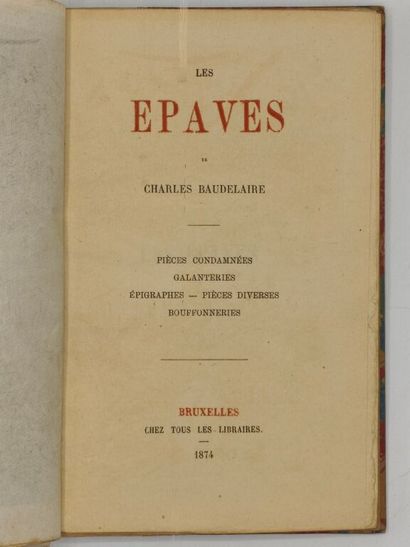 BAUDELAIRE, Charles. Les Épaves.

Bel exemplaire...