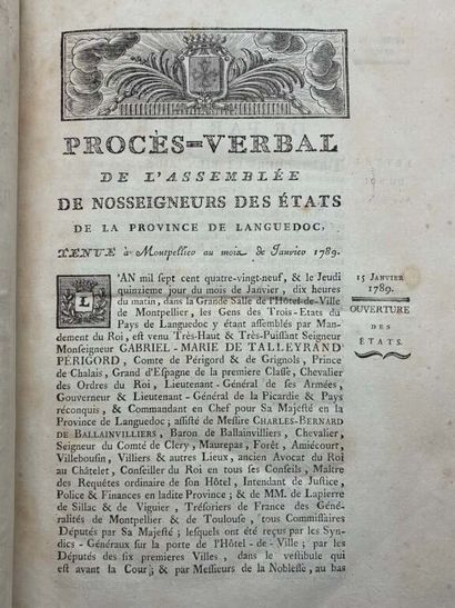 [LANGUEDOC]. Minutes of the Assembly of the...