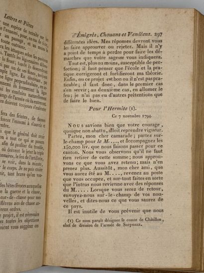 [VENDÉE]. Correspondance secrète de Charette,...