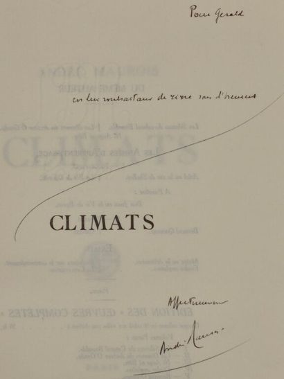 MAUROIS, André. Climats.

L'exemplaire du...