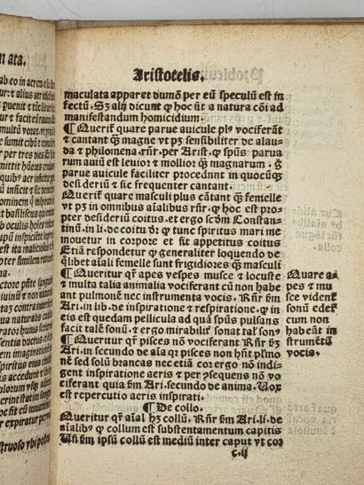 [ARISTOTE]. In hoc libro continentur Probleumata...