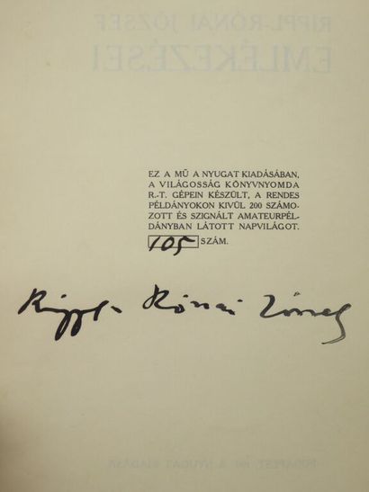 RIPPL-RÓNAI, József. Emlékezései. [Mes Mémoires].

Edition...