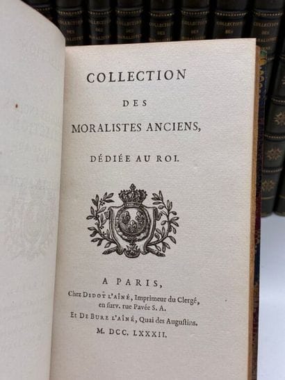 [PHILOSOPHIE]. Collection des moralistes...