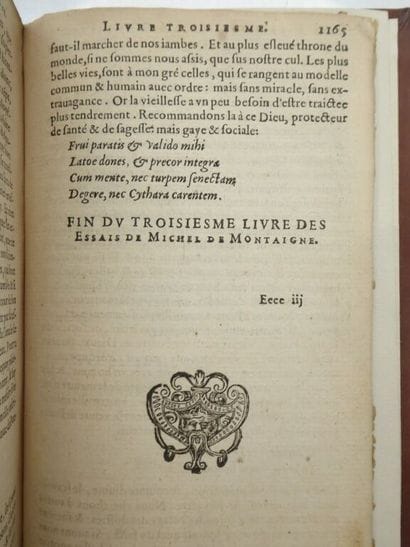MONTAIGNE, Michel de. Les Essais de Michel...