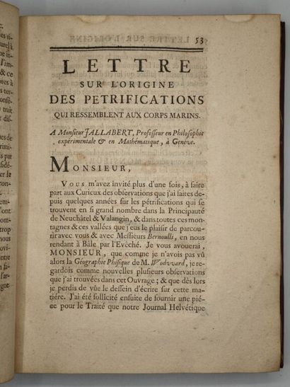 [BOURGET, Louis]. Traité des pétrifications.

Édition...