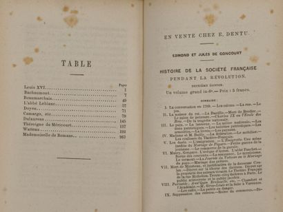 GONCOURT, Edmond et Jules. Portraits intimes...
