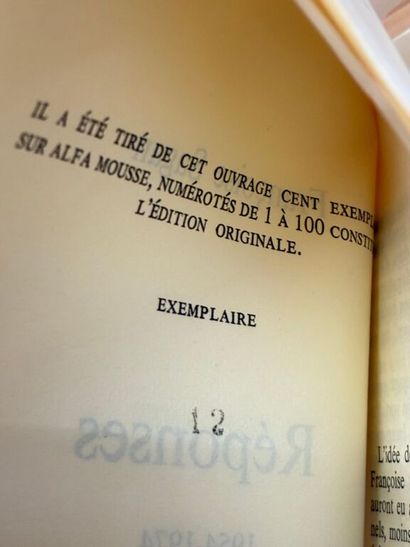 SAGAN, Françoise. Réponses.1954-1974.

Bel...