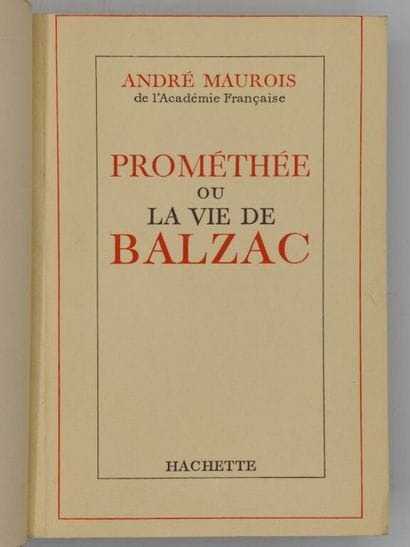 MAUROIS, André. Prométhé ou la vie de Balzac.

Exemplaire...
