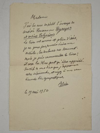 ALAIN, Émile-Auguste Chartier dit. Quatre-vingt-un...