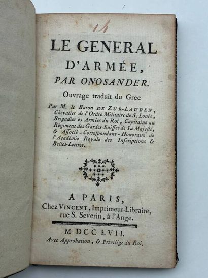 [MILITARIA]ONOSANDER. Le Géneral d'armée....