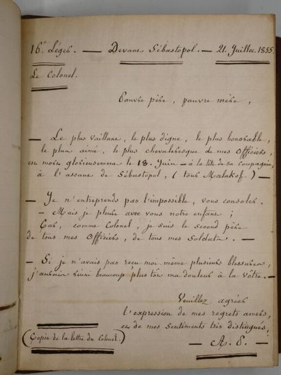 [MANUSCRIPT - CRIMEAN WAR] MÈZIÈRES, J. de....