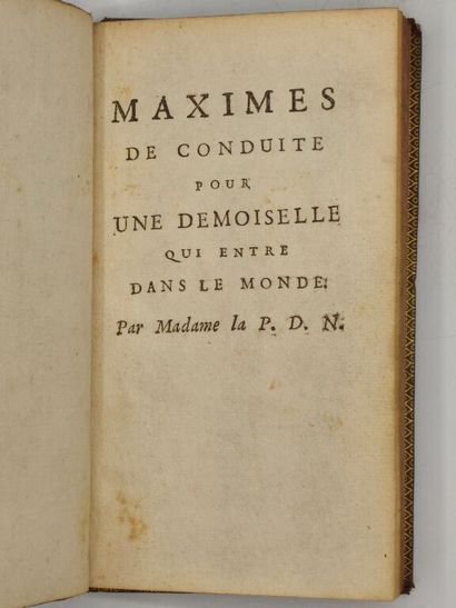 [EDUCATION - NESMOND]. Maximes de conduite...