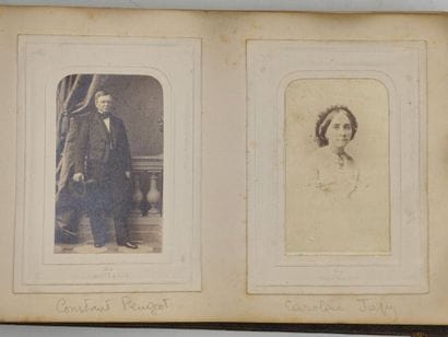 [PEUGEOT]. Album de 49 portraits photographiques...