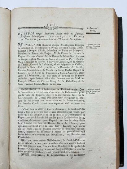 [LANGUEDOC]. Minutes of the Assembly of the...