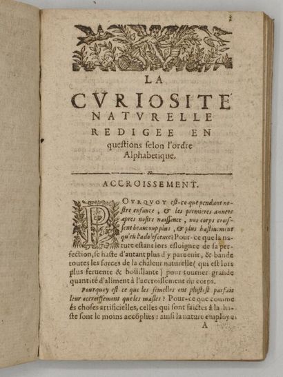 DU PLEIX, Scipion. La Curiosité naturelle...