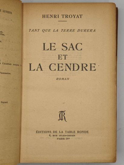TROYAT, Henri. Le Sac et la cendre.

Exemplaire...
