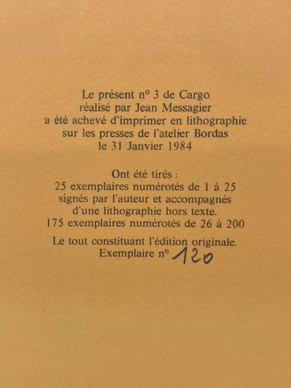 MESSAGIER, Jean. Cargo n° 3 : à travers la...
