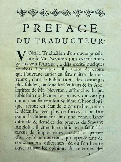 NEWTON, Isaac. La Chronologie des anciens...