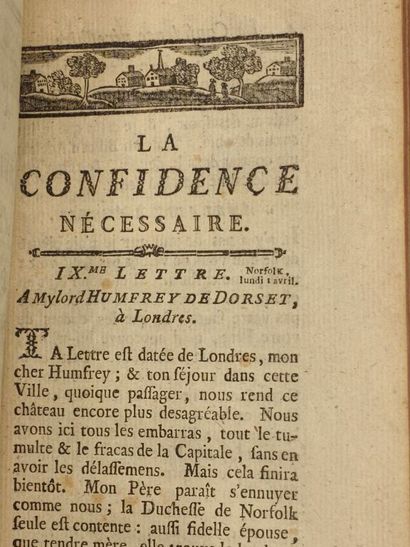 RÉTIF DE LA BRETONNE, Nicolas-Edme. La Confidence...