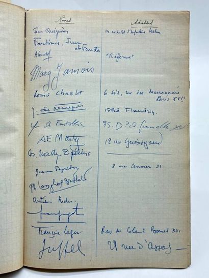 [BIBLIOPHILIE - LIVRE D'OR]. Registre de...