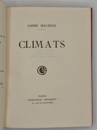 MAUROIS, André. Climats.

L'exemplaire du...