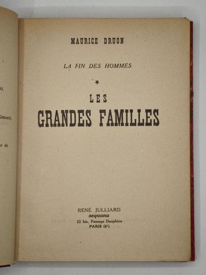DRUON, Maurice. Les Grandes Familles. La...
