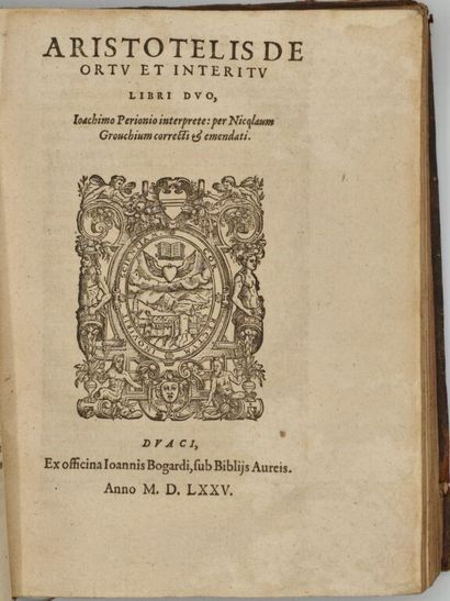 ARISTOTE - BUISSERET, Hugues. Recueil de...