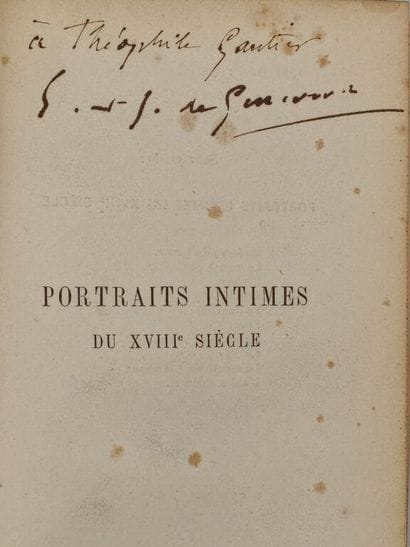 GONCOURT, Edmond et Jules. Portraits intimes...
