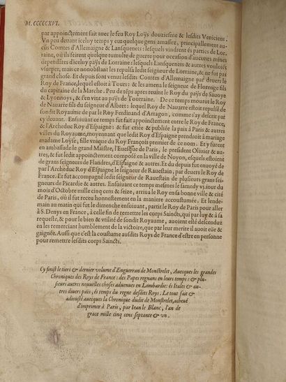 MONSTRELET, Enguerrand de. Chroniques d'Enguerran...